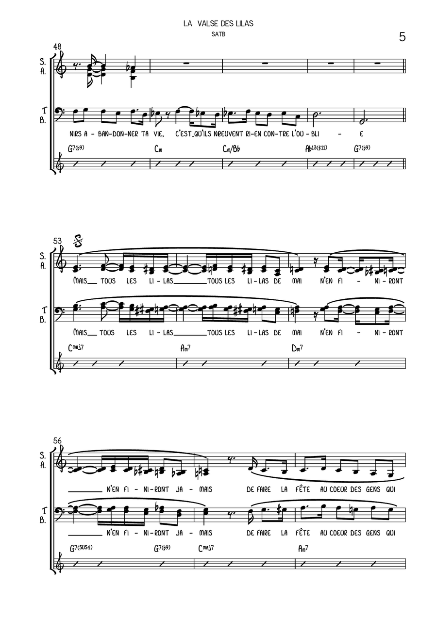 La Valse Des Lilas 4-Part scores gallery preview page 5