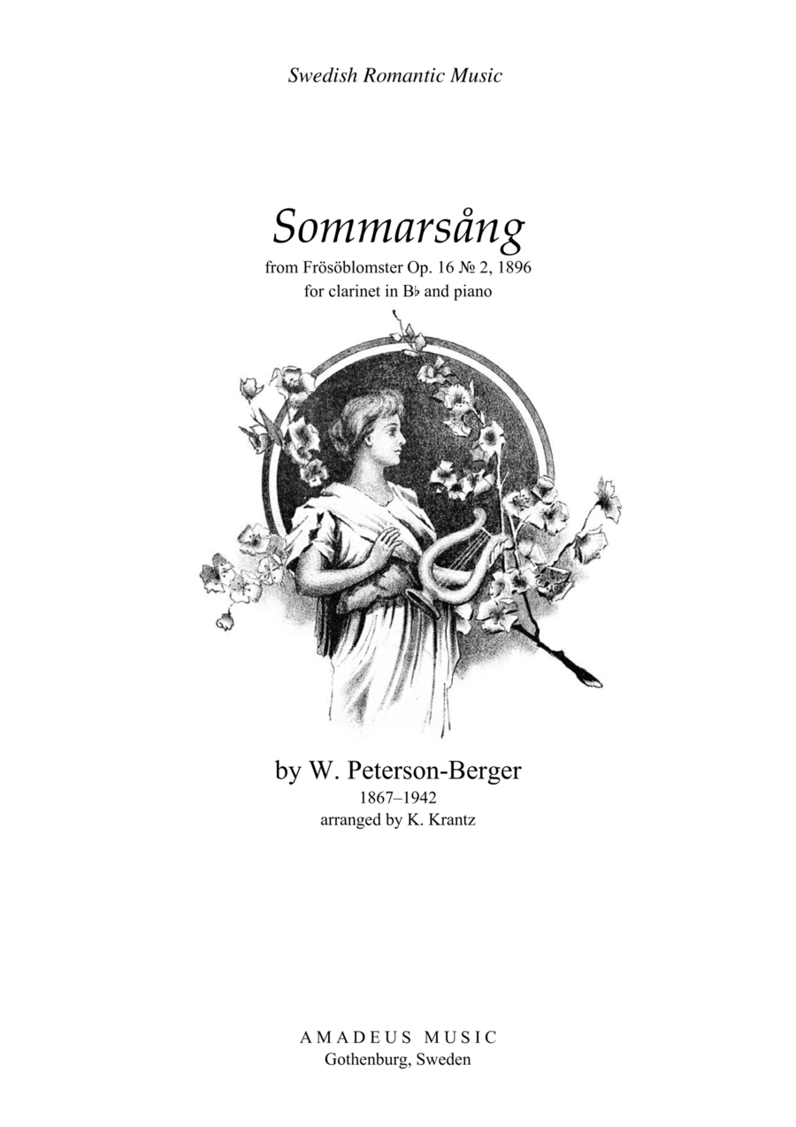 Sommarsång/Sommarsang for clarinet in Bb and piano B-Flat Clarinet scores gallery preview page 1