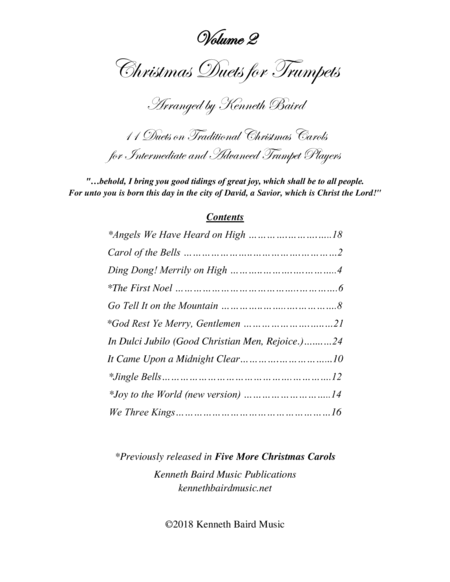 Christmas Duets, Volume 2, for Trumpets by Various Trumpet Duet - Digital Sheet Music