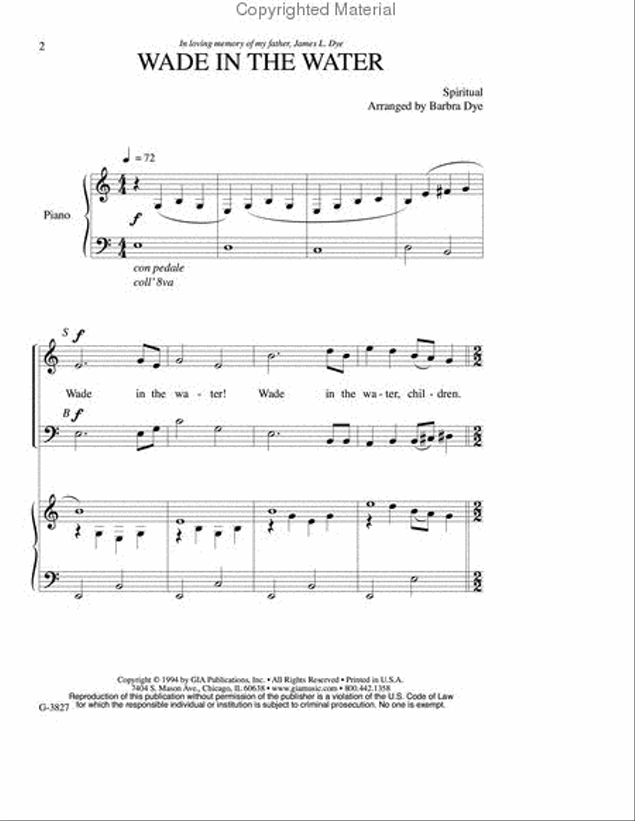 Wade in the Water Wade in the Water 4-Part scores gallery preview page 2