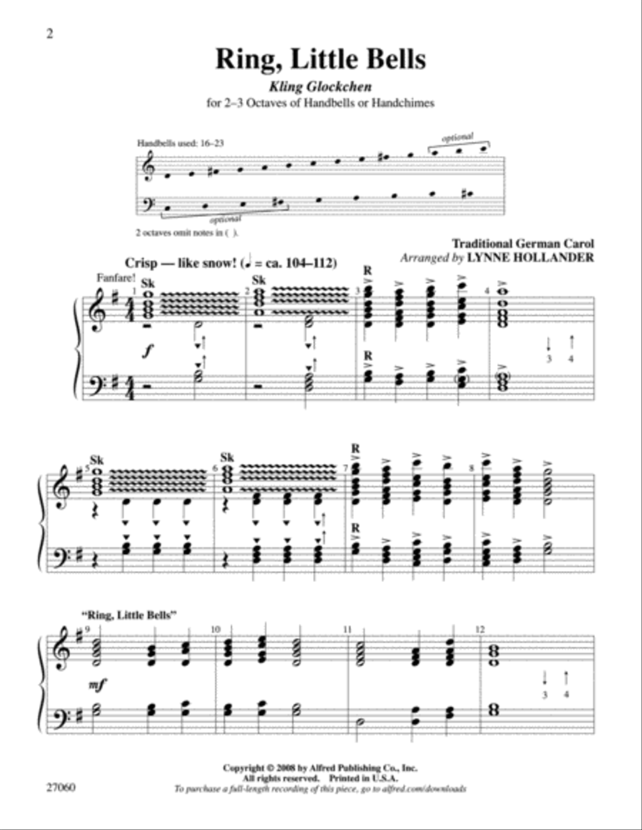 Ring, Little Bells Ring, Little Bells Handbell Choir scores gallery preview page 2