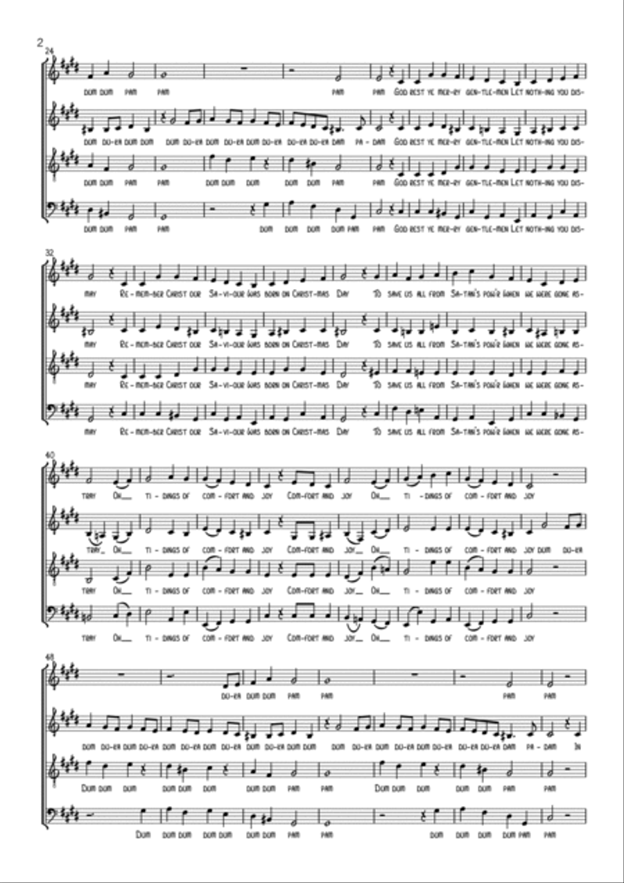 God Rest Ye Merry Gentlemen 4-Part scores gallery preview page 2