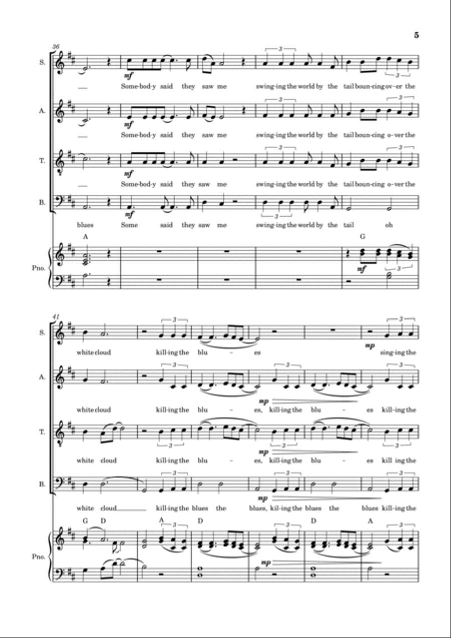 Killing The Blues Killing The Blues 4-Part scores gallery preview page 6