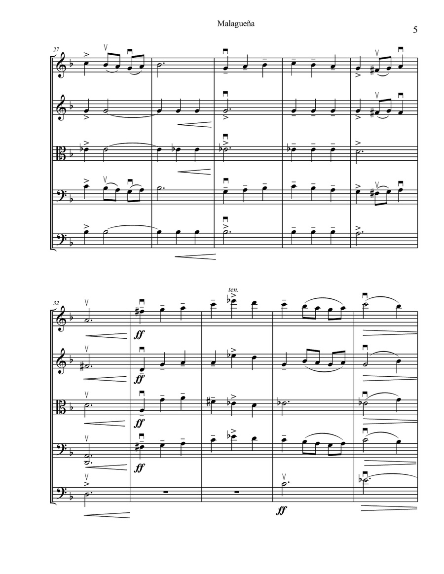 Malaguena String Orchestra scores gallery preview page 5
