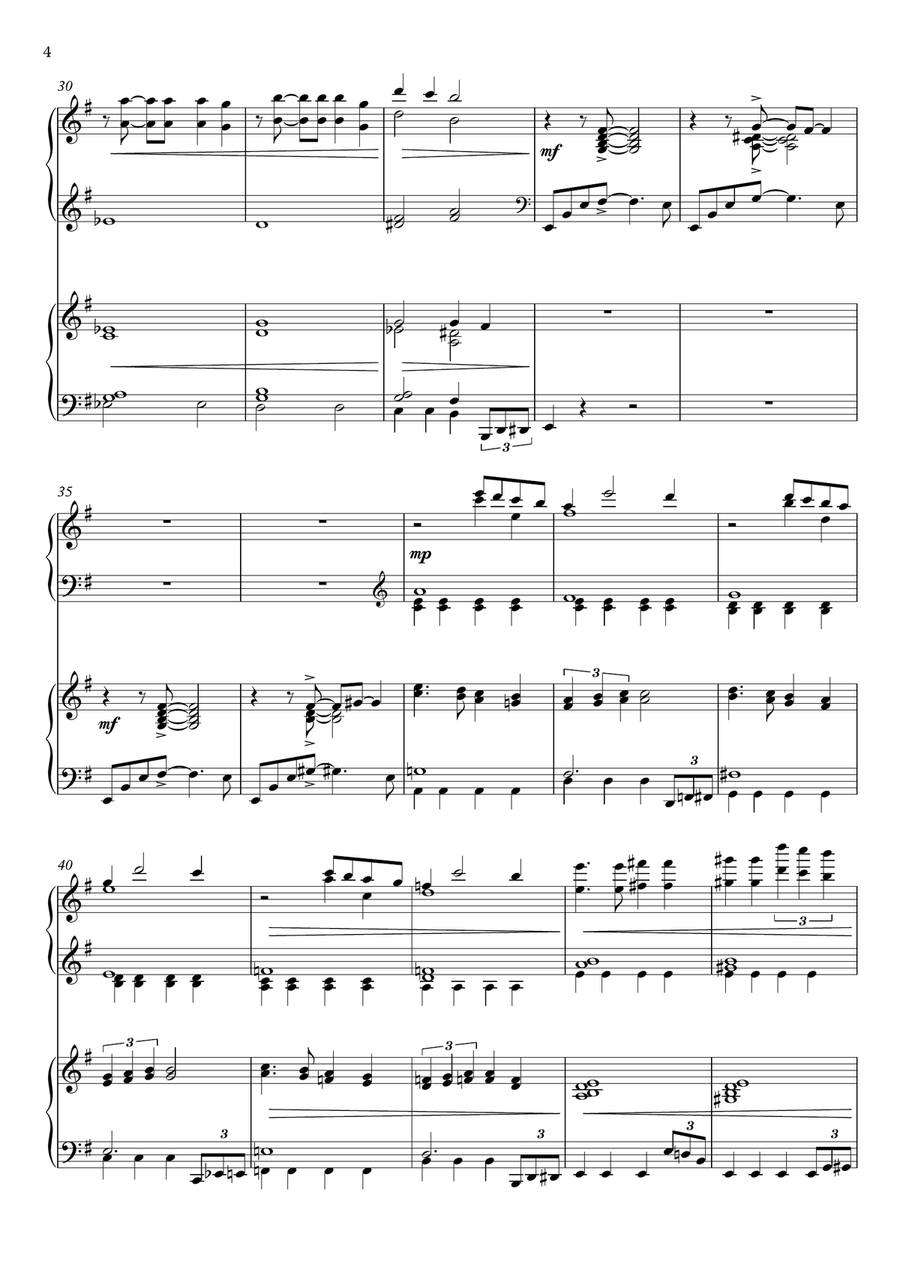 Three Kings Blues, for 2 pianos, 4 hands (variation on the Christmas carol 