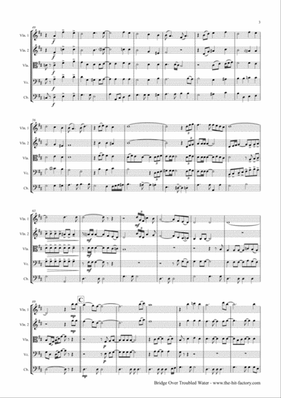 Bridge Over Troubled Water String Orchestra scores gallery preview page 3