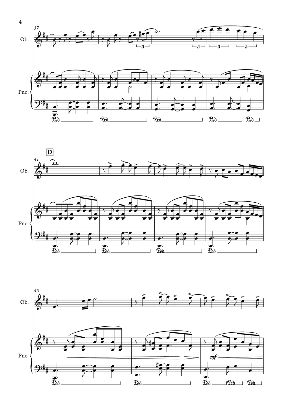 Parallel Lines (Oboe & Piano) Chamber Music scores gallery preview page 5