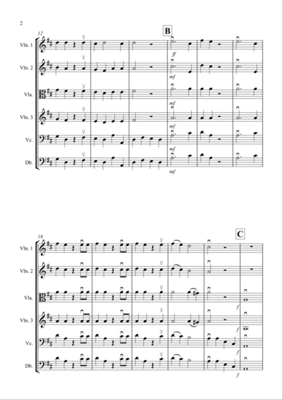 Hallelujah Chorus for String Orchestra String Quartet scores gallery preview page 2