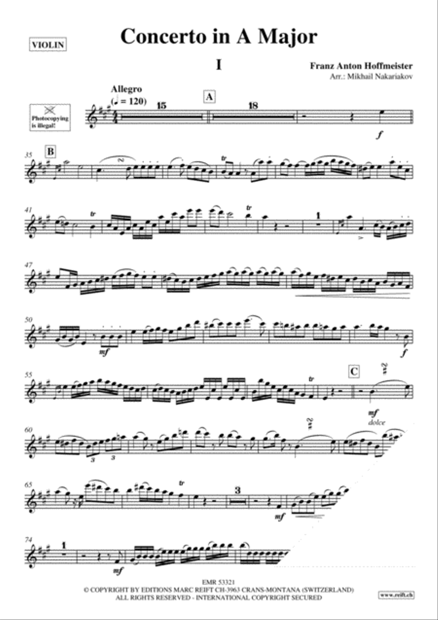 Concerto in A Major Concerto in A Major Violin Solo scores gallery preview page 3