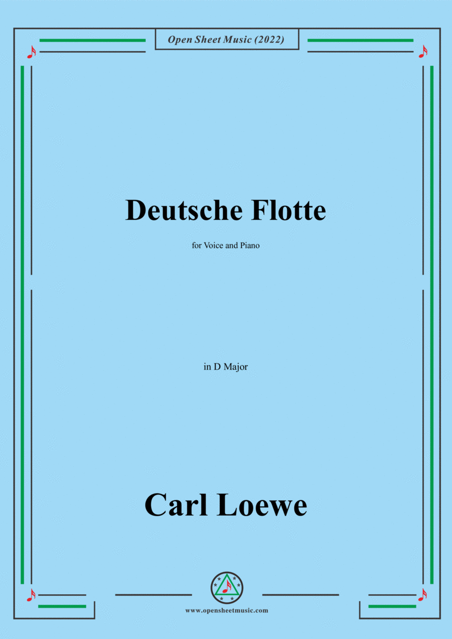 Loewe-Deutsche Flotte,in D Major,for Voice and Piano Voice Solo scores gallery preview page 1