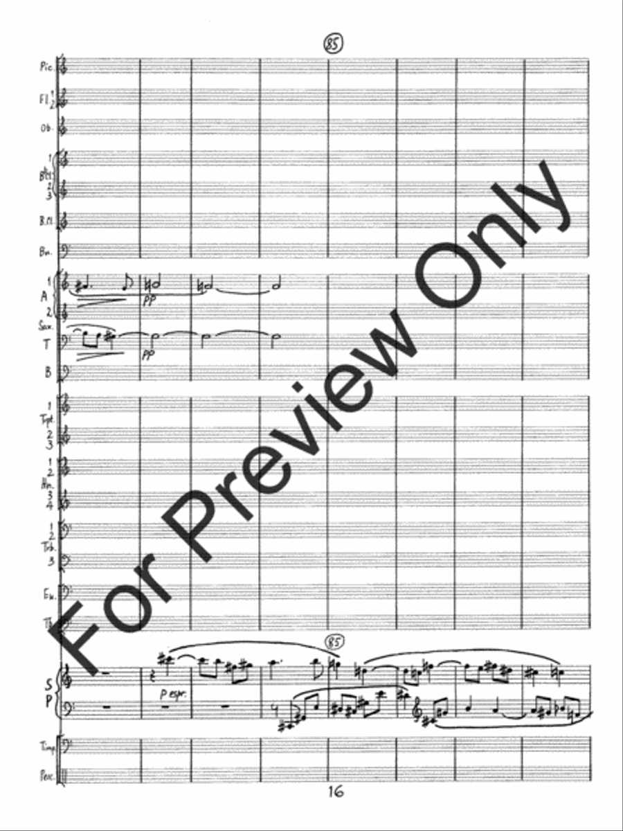 Concerto #2 For Piano and Wind Ensemble (Score) Concert Band scores gallery preview page 19