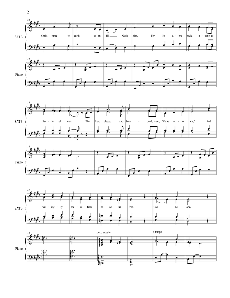 One by One - SATB (Paul Cardall, David A. Bednar) 4-Part scores gallery preview page 3