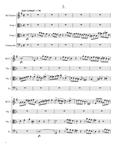 Four Fugues, opus 72 for Bb Clarinet, 2 Violas, and Violoncello image number null