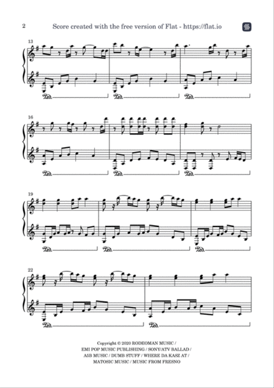 Mean It Mean It Easy Piano scores gallery preview page 2
