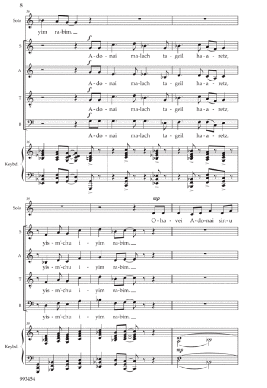 Adonai Malach Satb, Solo, Keyboard Sacred Chroal 4-Part scores gallery preview page 6