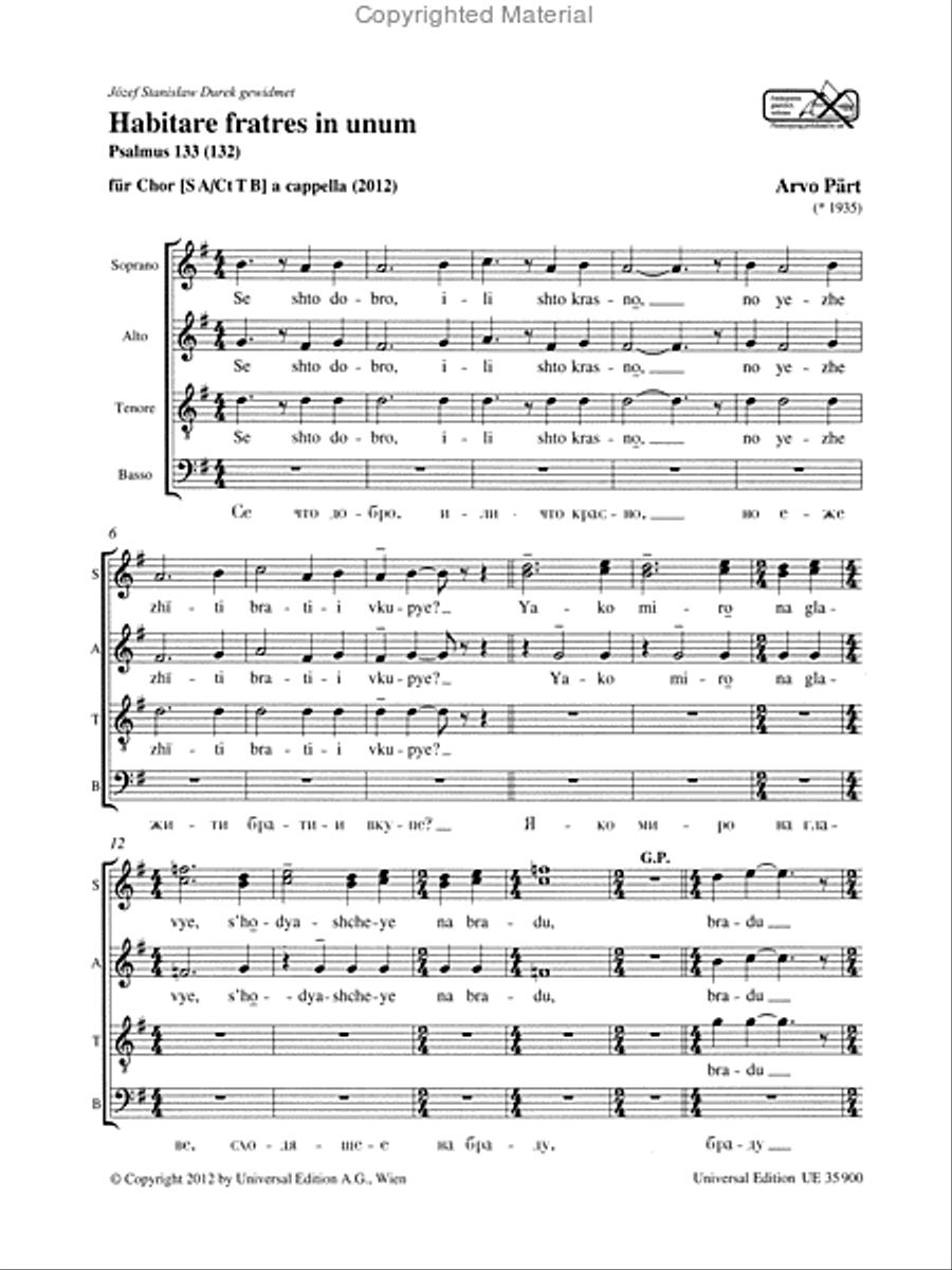 Habitare Fratres In Unum Habitare Fratres In Unum Mixed Choir scores gallery preview page 2