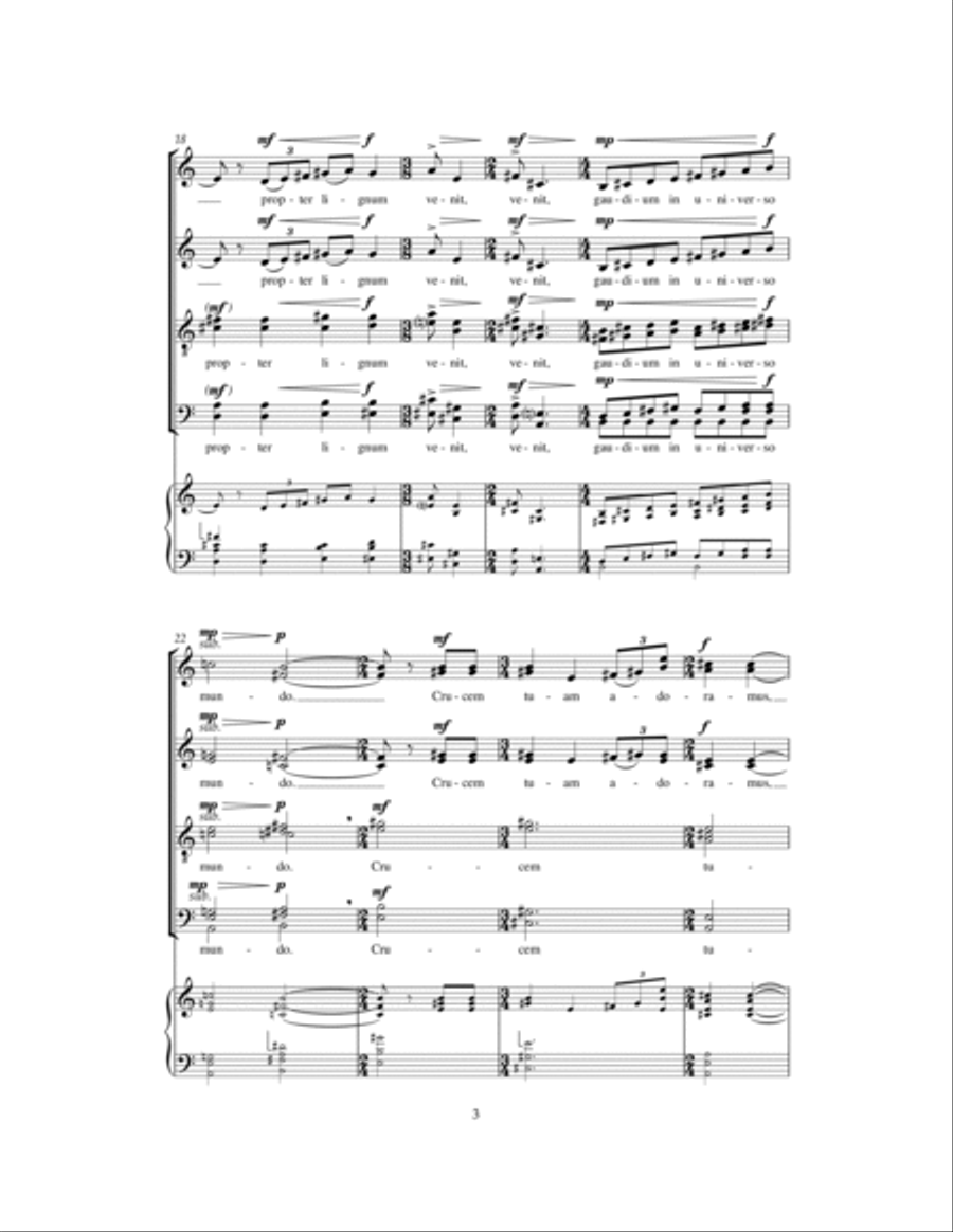Crucem Tuam Adoremus Domine Choir scores gallery preview page 3