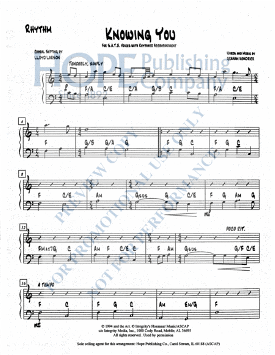Knowing You Knowing You Choir scores gallery preview page 6