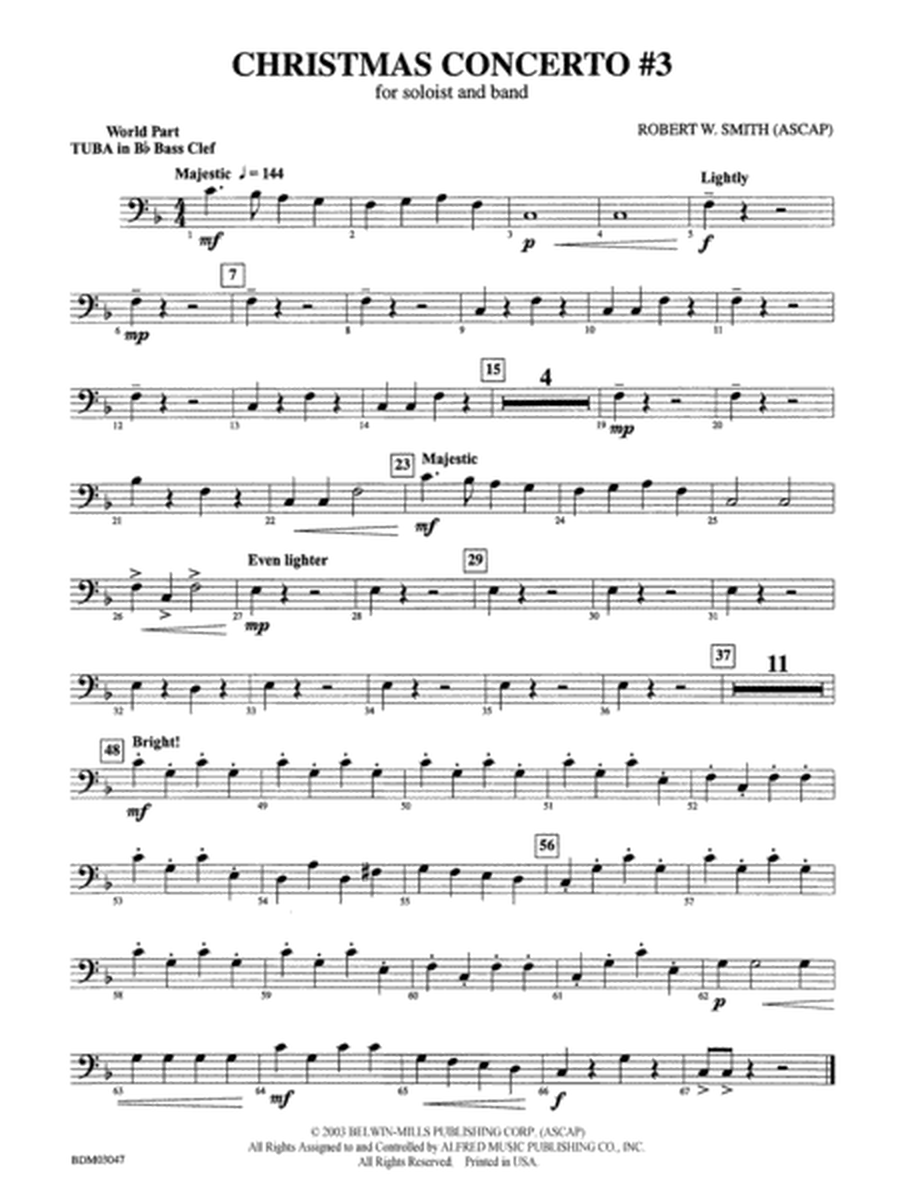 Christmas Concerto #3 (for Soloist and Band): (wp) B-flat Tuba B.C.