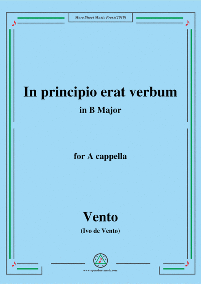 Vento-In principio erat verbum,in B Major,for A cappella image number null