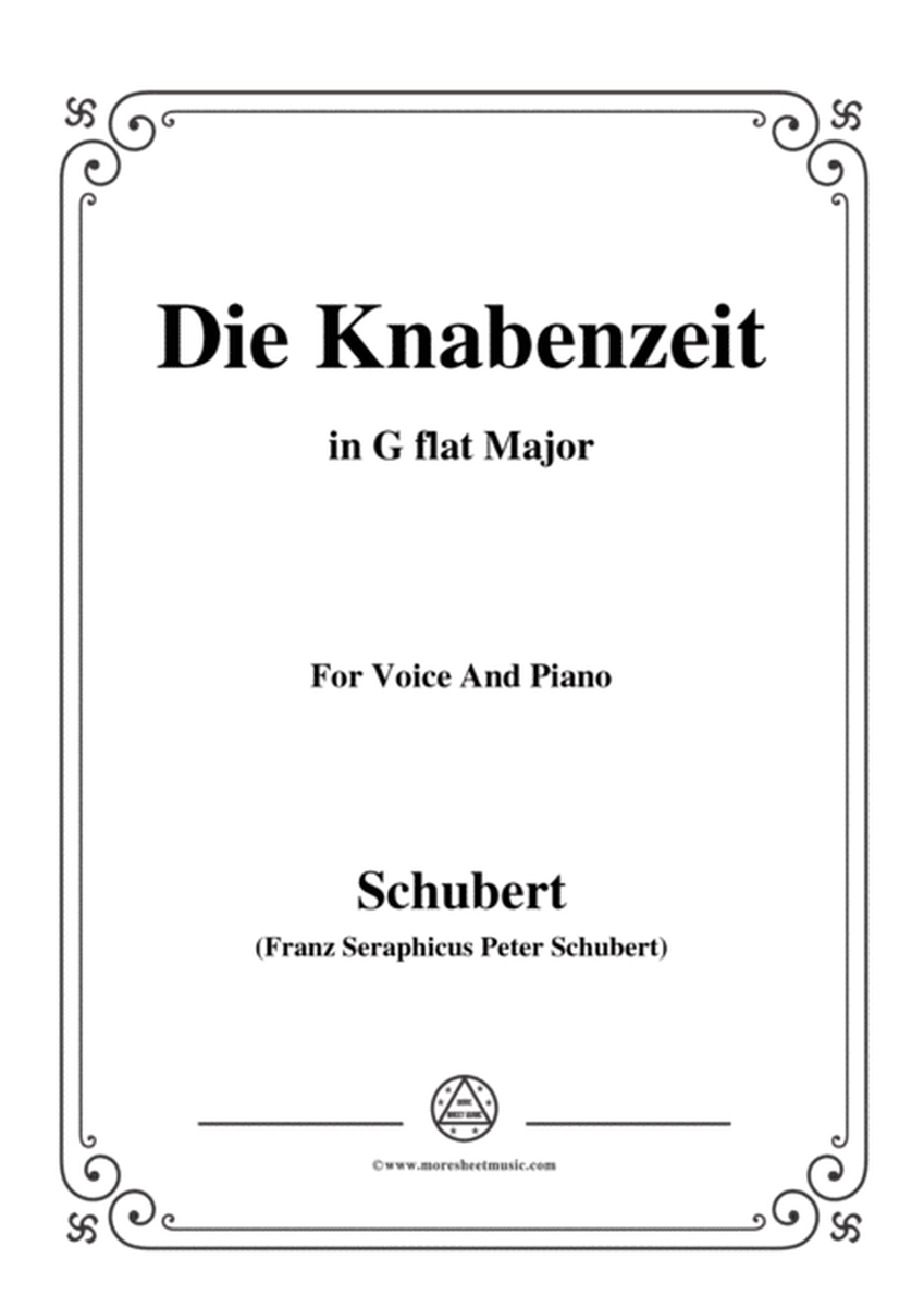 Schubert-Die Knabenzeit,in G flat Major,for Voice&Piano image number null