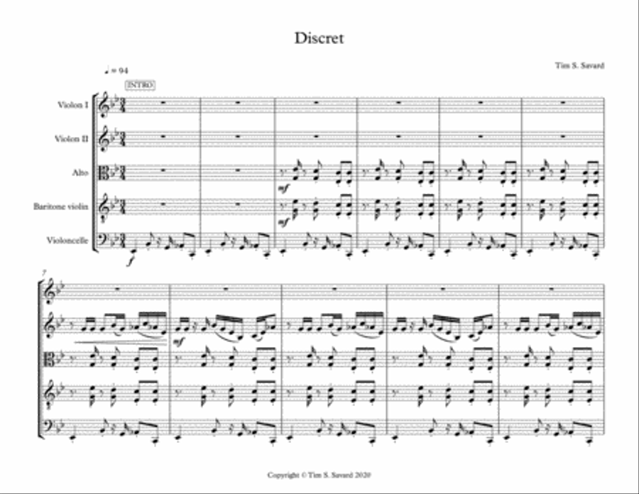 Discret Discret String Quartet scores gallery preview page 1