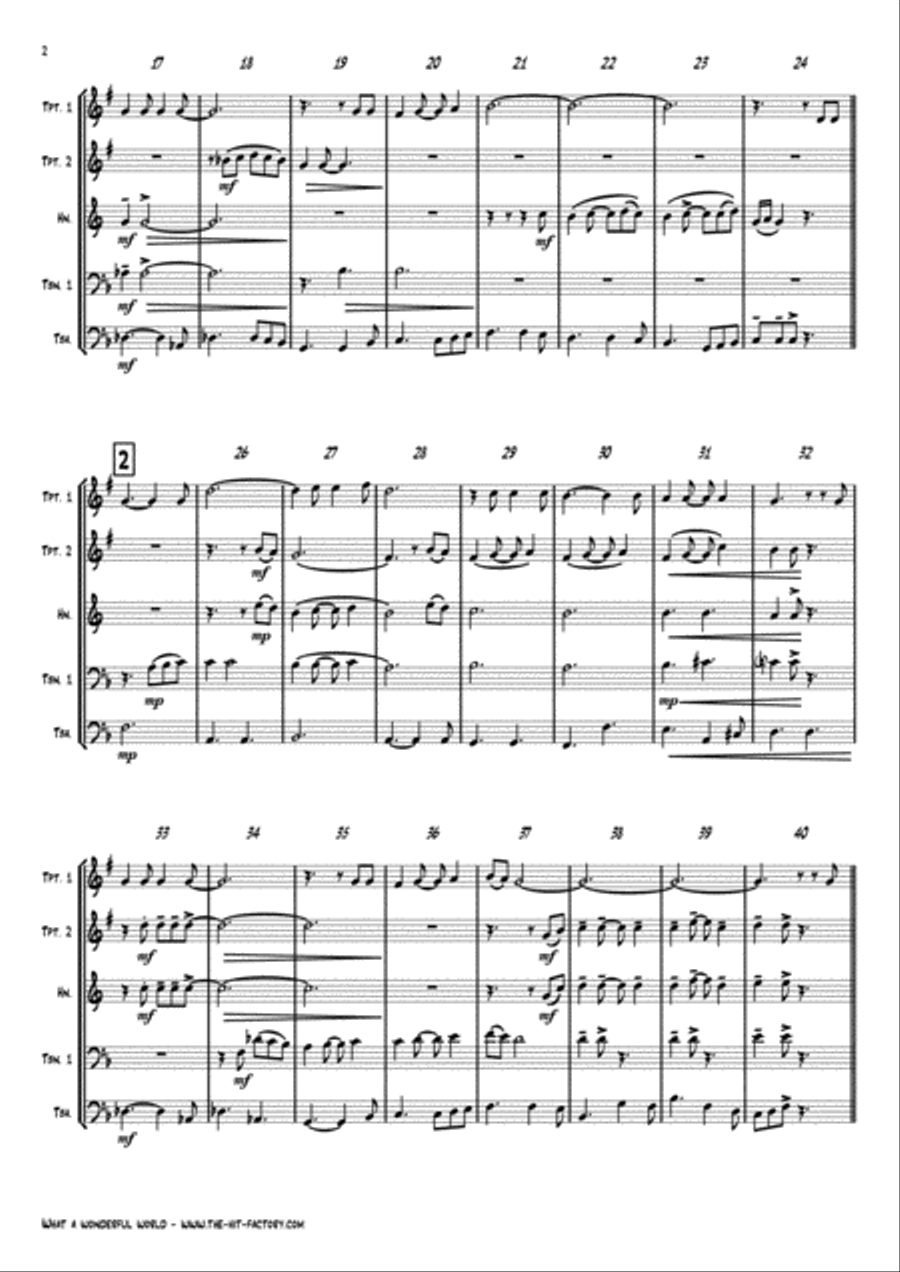 What A Wonderful World Euphonium scores gallery preview page 2