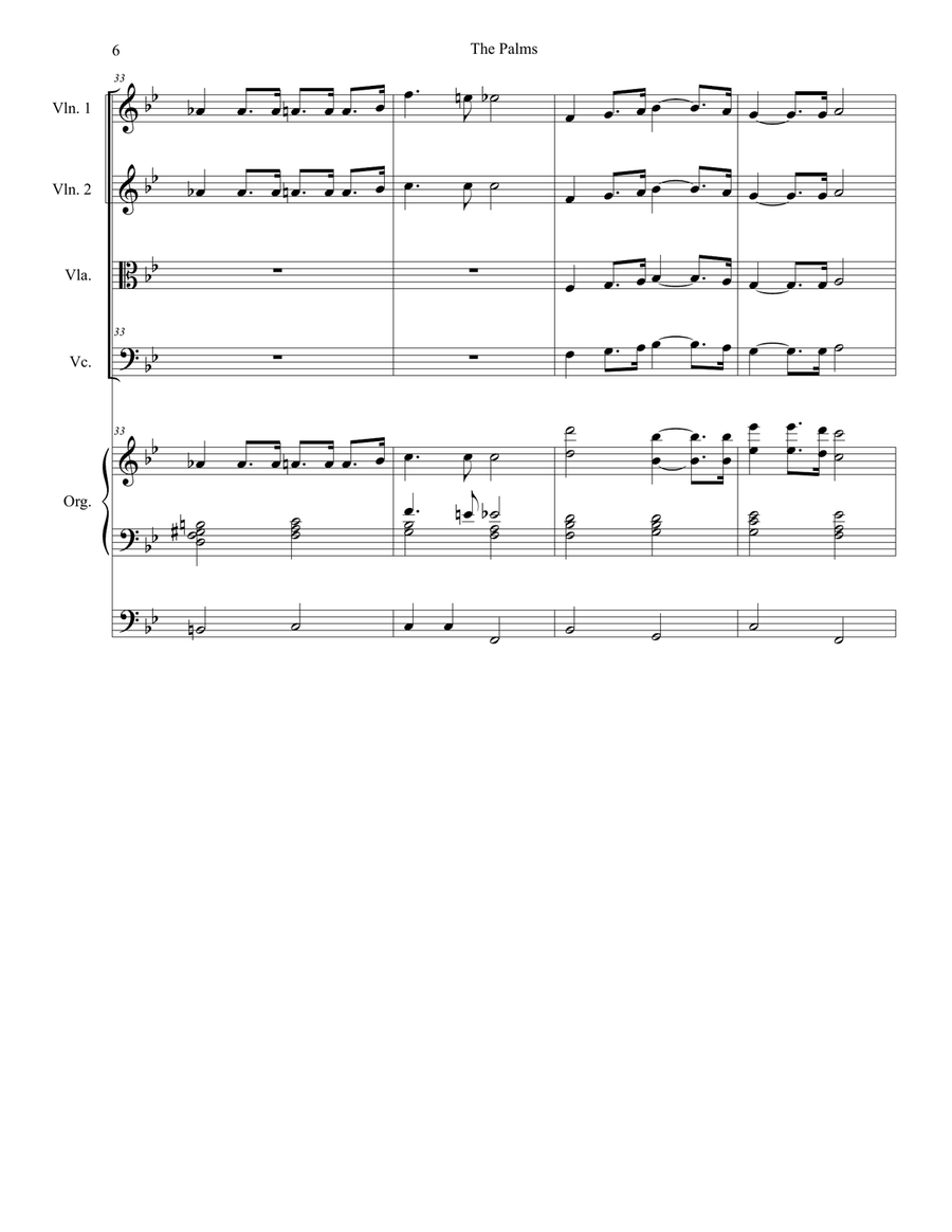 The Palms (String Quartet and Organ) String Quartet scores gallery preview page 6
