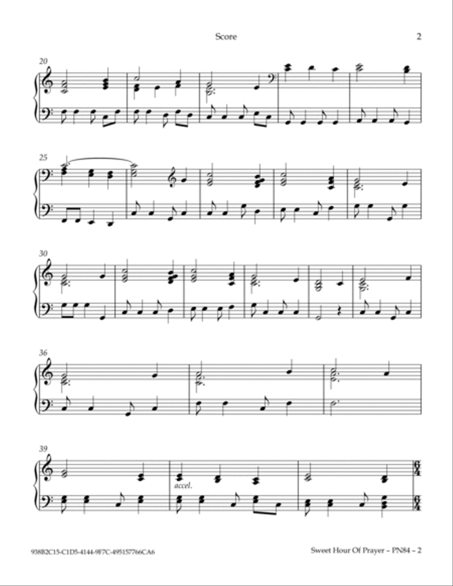 Sweet Hour Of Prayer Piano Solo scores gallery preview page 3