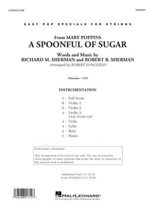 Book cover for A Spoonful of Sugar (arr. Robert Longfield) - Conductor Score (Full Score)