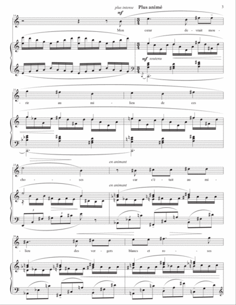 BOULANGER: Les lilas qui avaient fleuri (original high key) Voice scores gallery preview page 4