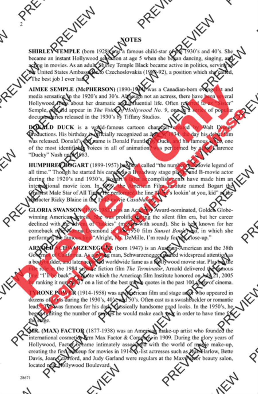 Hooray for Hollywood 2-Part scores gallery preview page 2