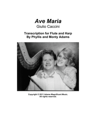 Book cover for Ave Maria by Caccini for Flute & Harp (or piano)