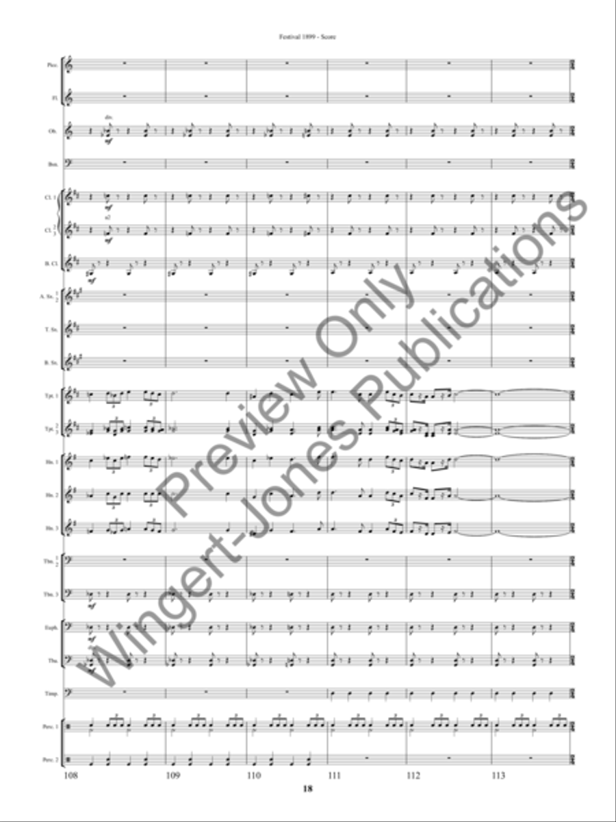 Festival 1899 (Score) Concert Band scores gallery preview page 21