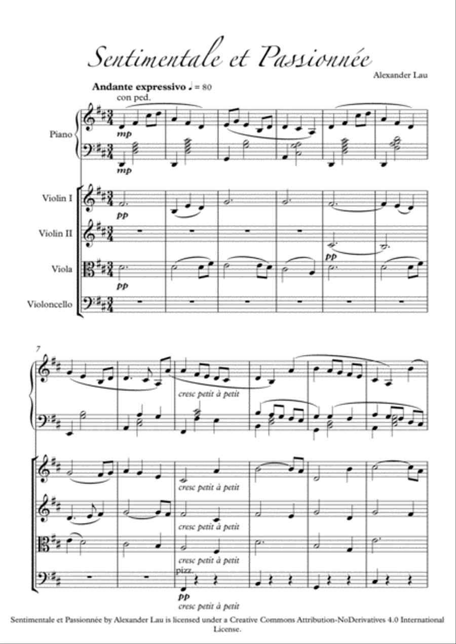 Sentimentale et Passionnée Piano Quartet scores gallery preview page 2