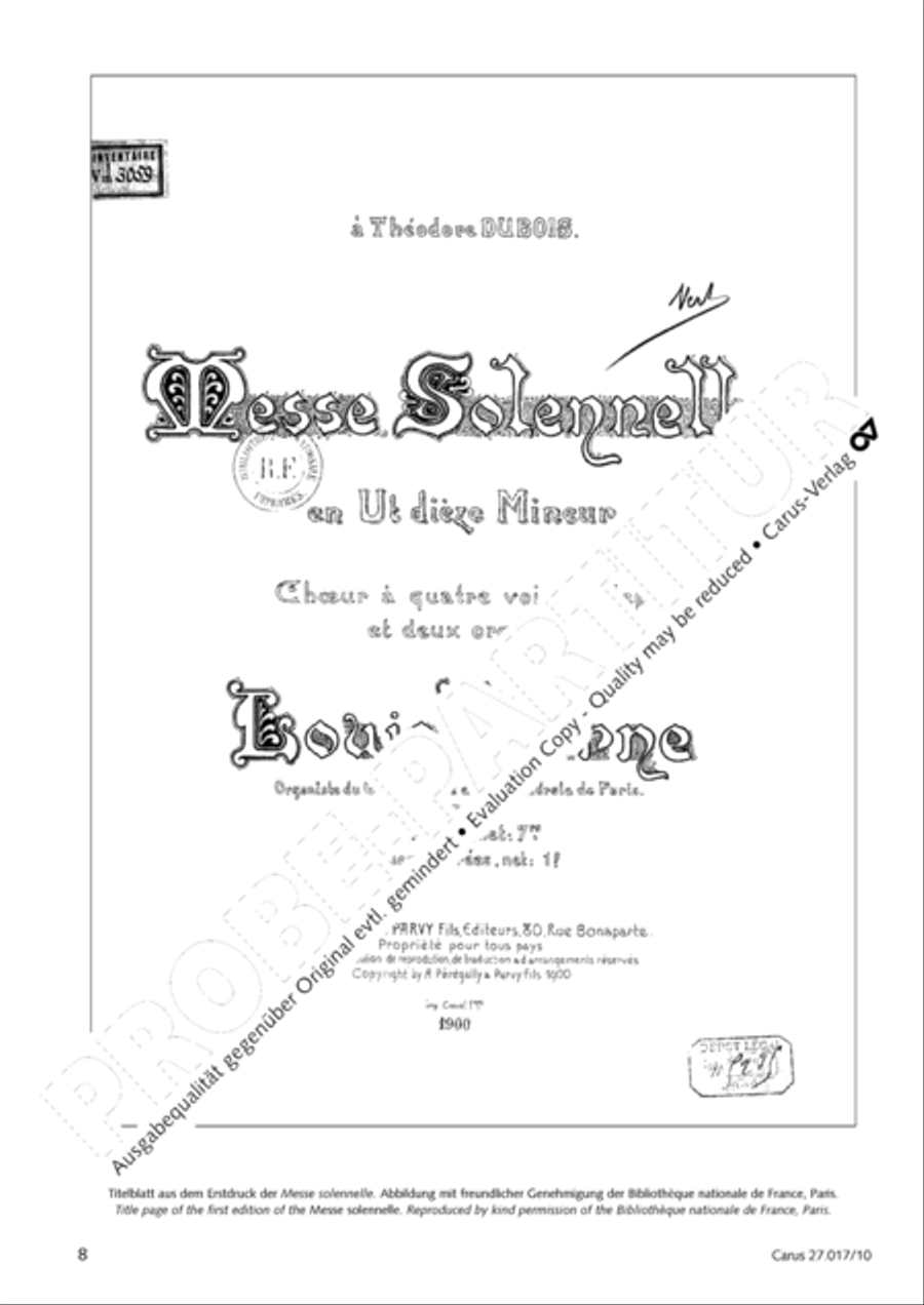 Messe solennelle en ut diese mineur 4-Part scores gallery preview page 9