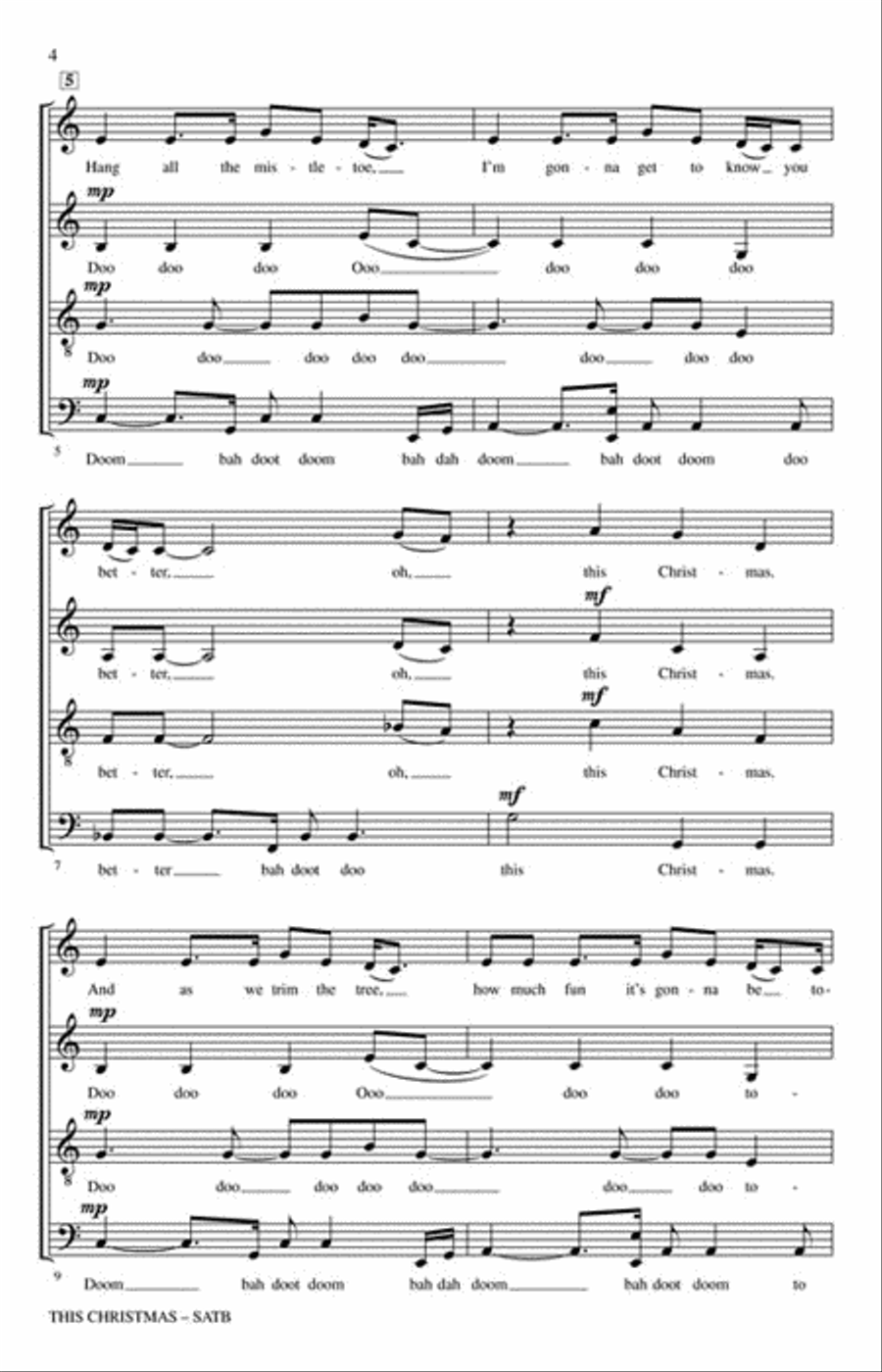 This Christmas (Key: Ab) 4-Part scores gallery preview page 3