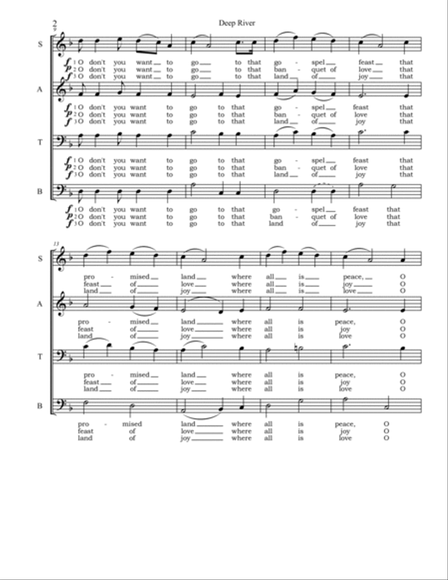 Deep River 4-Part scores gallery preview page 2