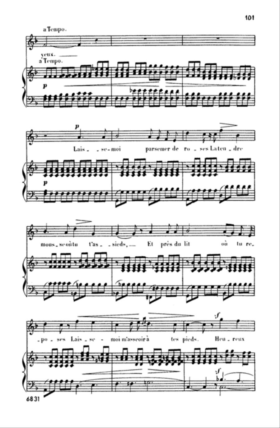Bizet: Twenty Melodies-- Soprano or Tenor (French) Voice scores gallery preview page 3