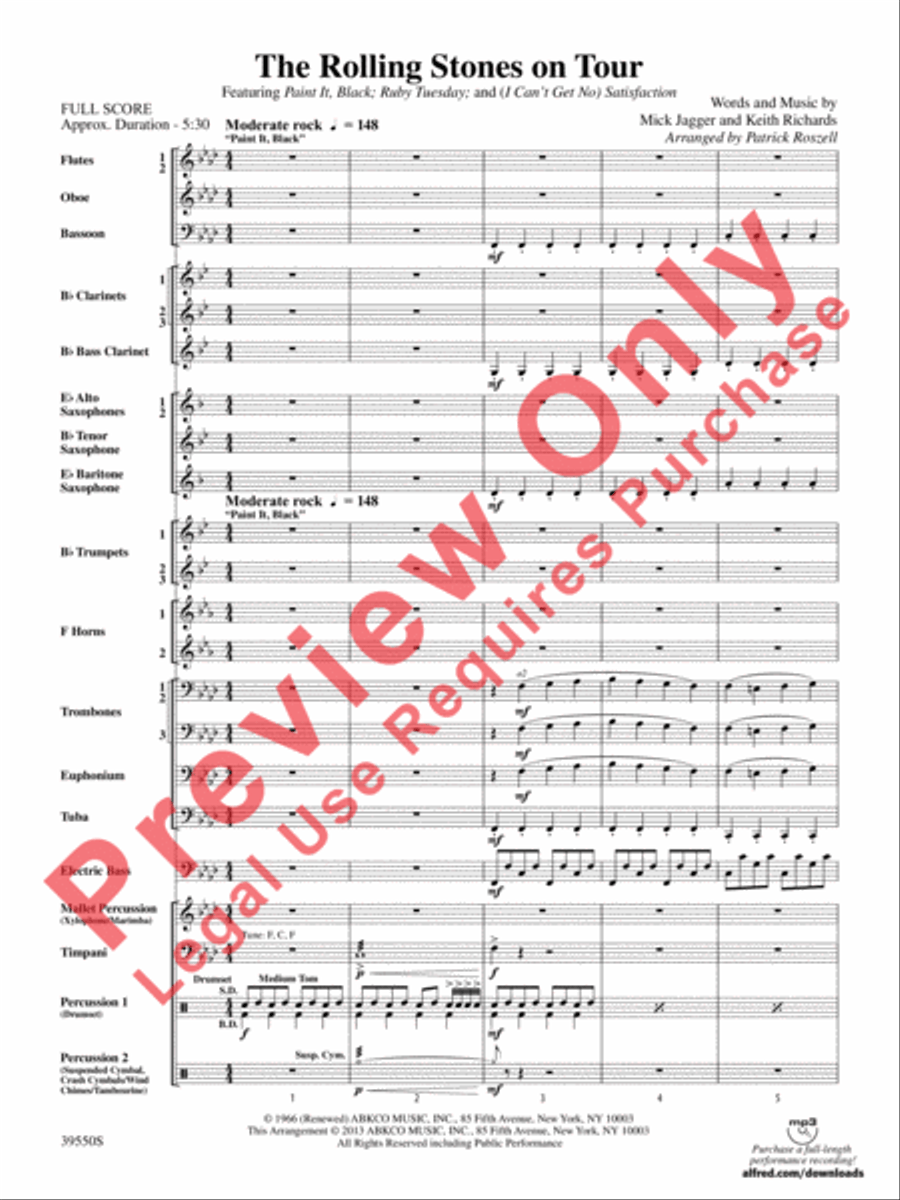 The Rolling Stones on Tour Concert Band scores gallery preview page 4