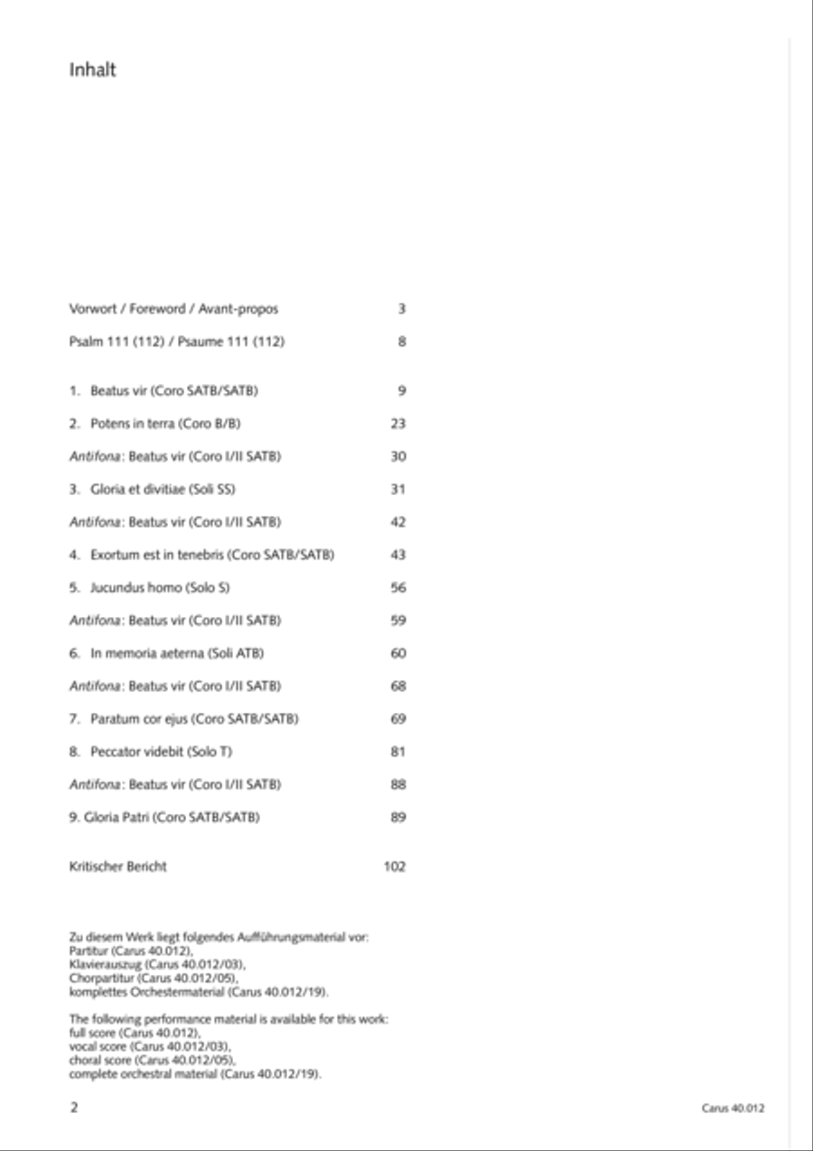 Beatus vir (How blest is he) Psalm 111 4-Part scores gallery preview page 3