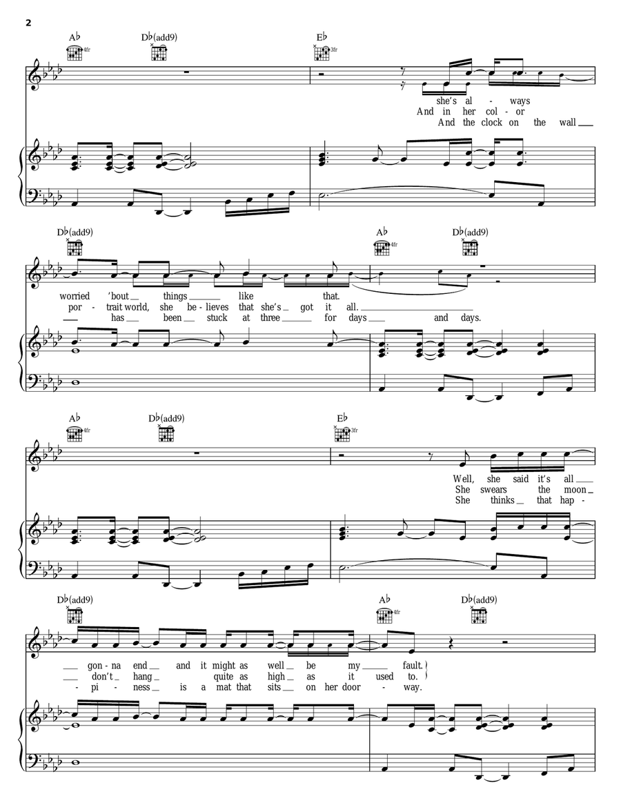 3 AM 3 AM Piano, Vocal, Guitar scores gallery preview page 2