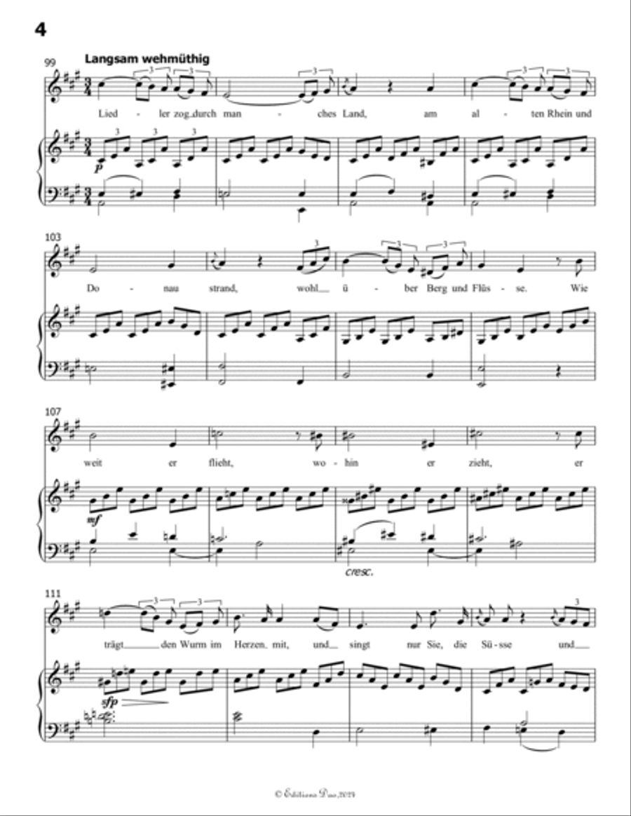 Der Liedler, by Schubert, Op.38(D.209), in b flat minor Voice scores gallery preview page 6
