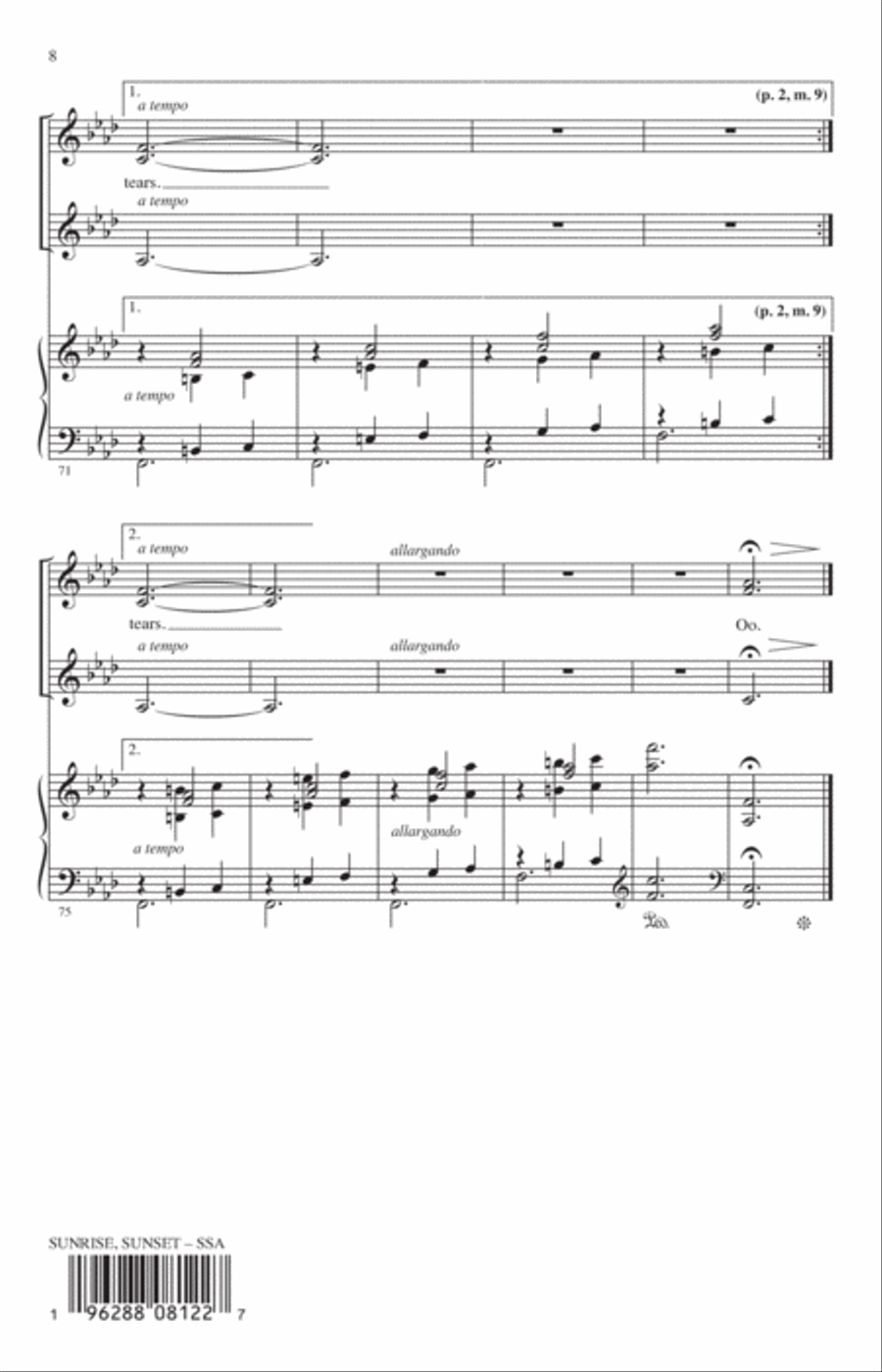 Sunrise, Sunset (from Fiddler On The Roof) (arr. John Leavitt) SSA scores gallery preview page 7
