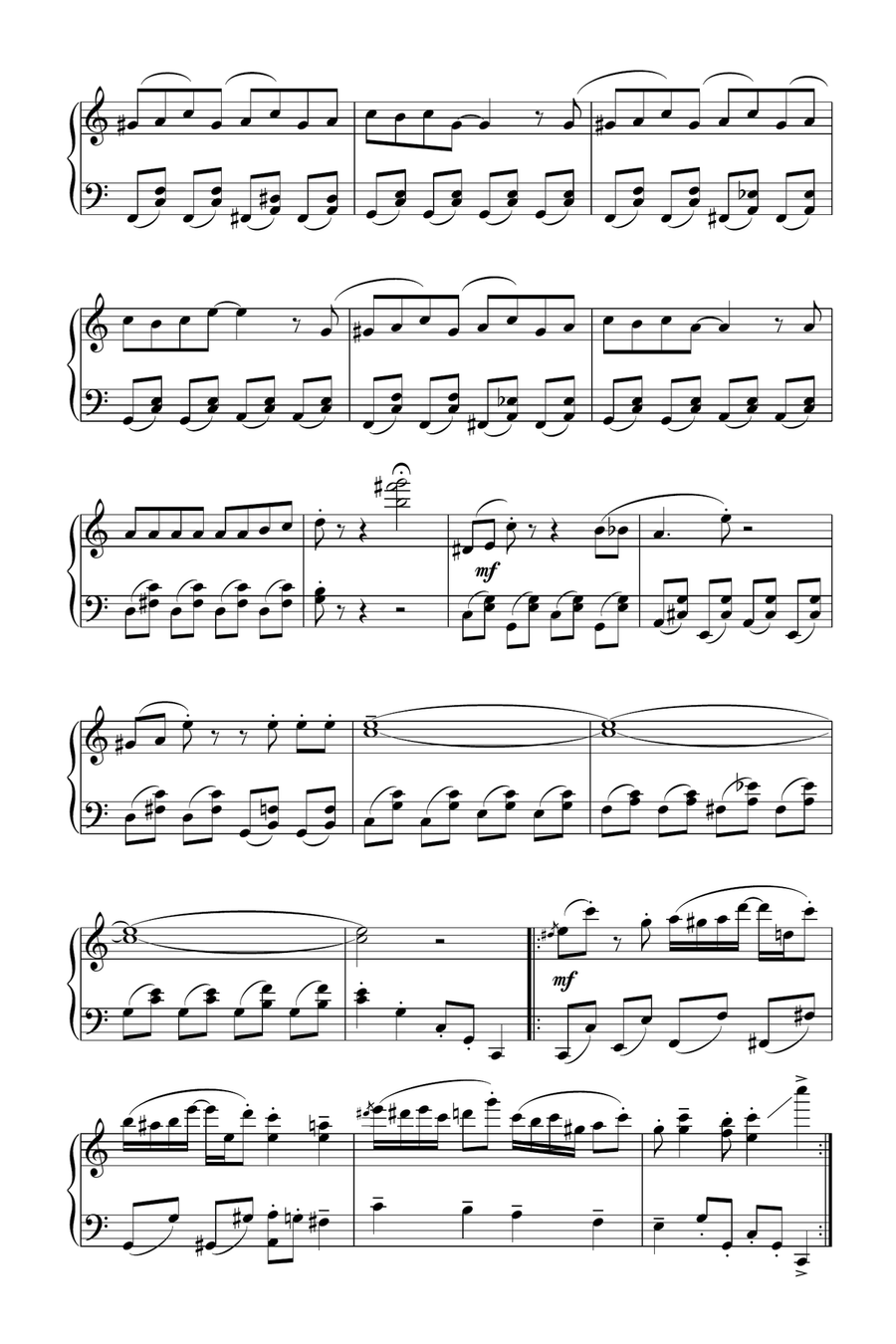 Vielen Dank Fuer Die Blumen Piano Solo scores gallery preview page 2