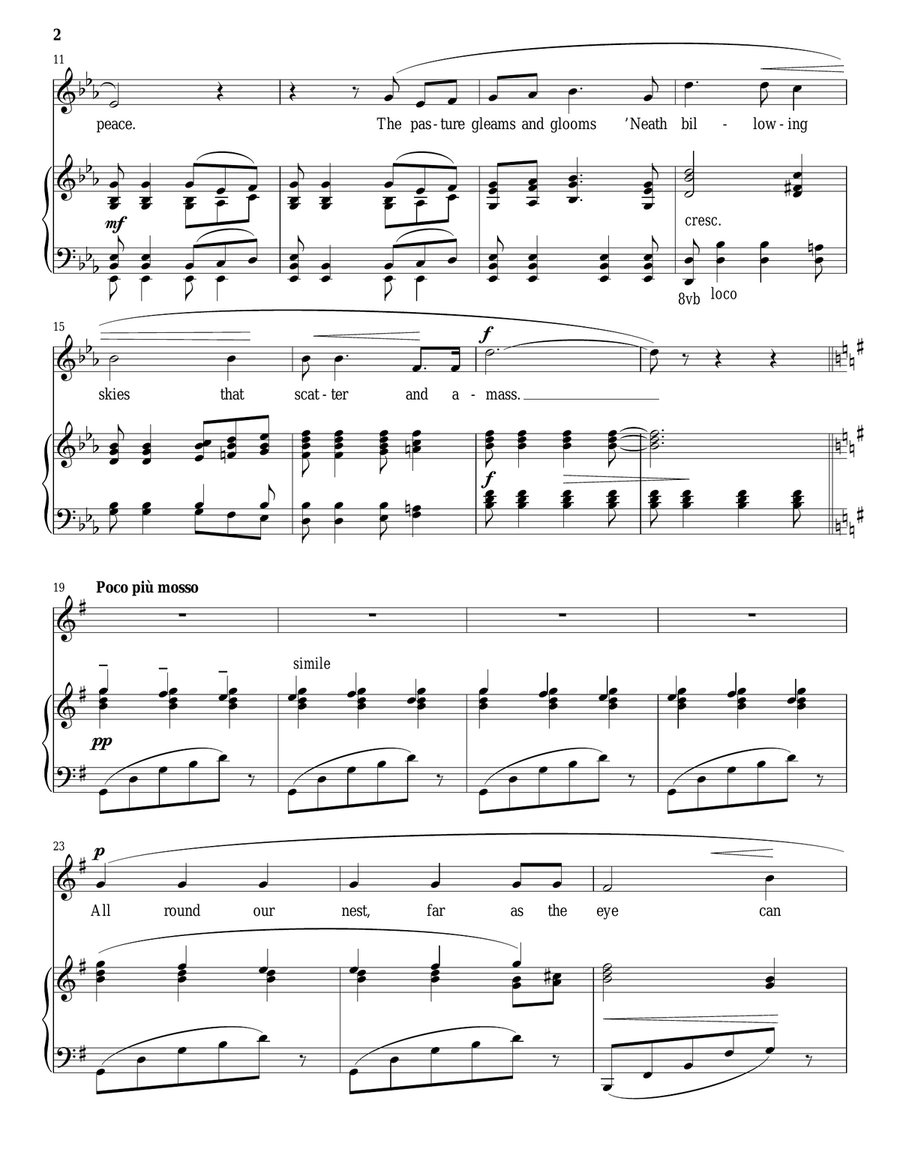 Silent Noon (Vaughan Williams) Piano, Vocal scores gallery preview page 2