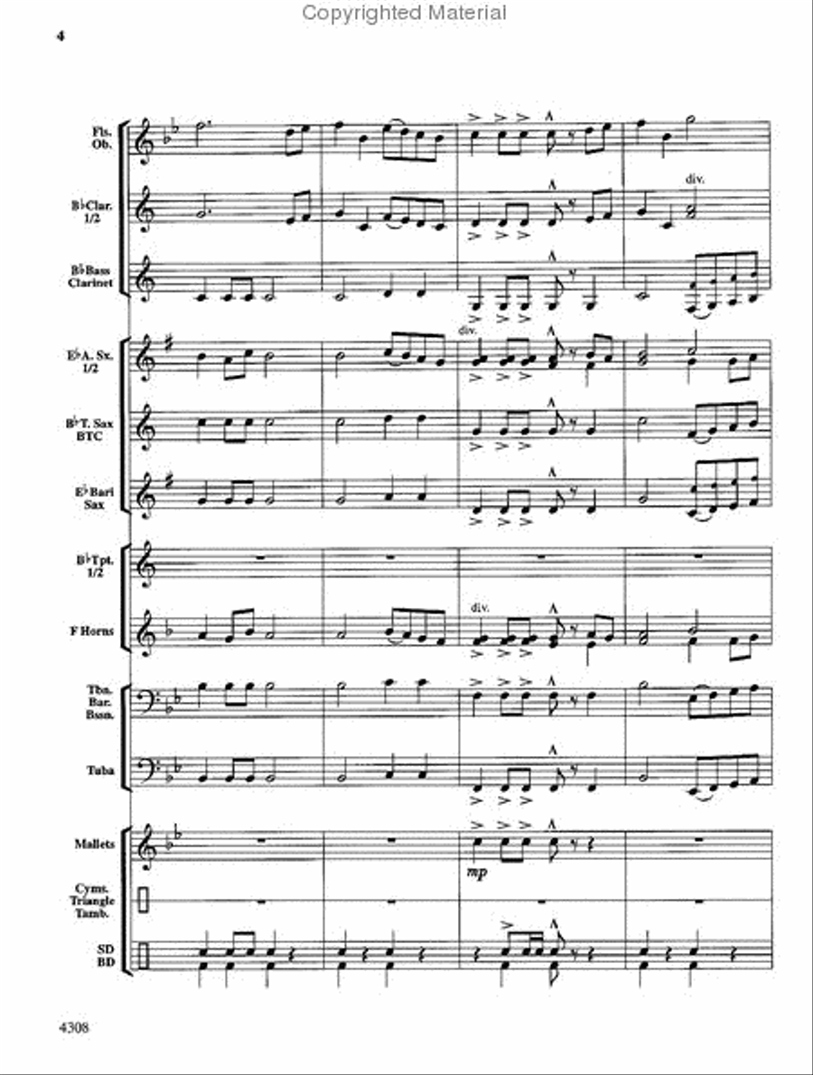 A Celebration Overture Concert Band scores gallery preview page 3