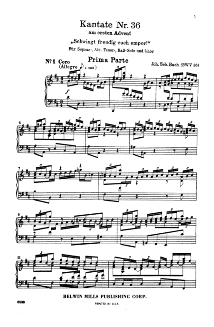 Cantata No. 36 -- Schwingt freudig euch empor 4-Part scores gallery preview page 4