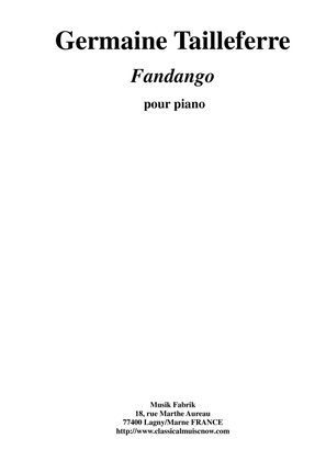Book cover for Germaine Tailleferre: Fandango for piano