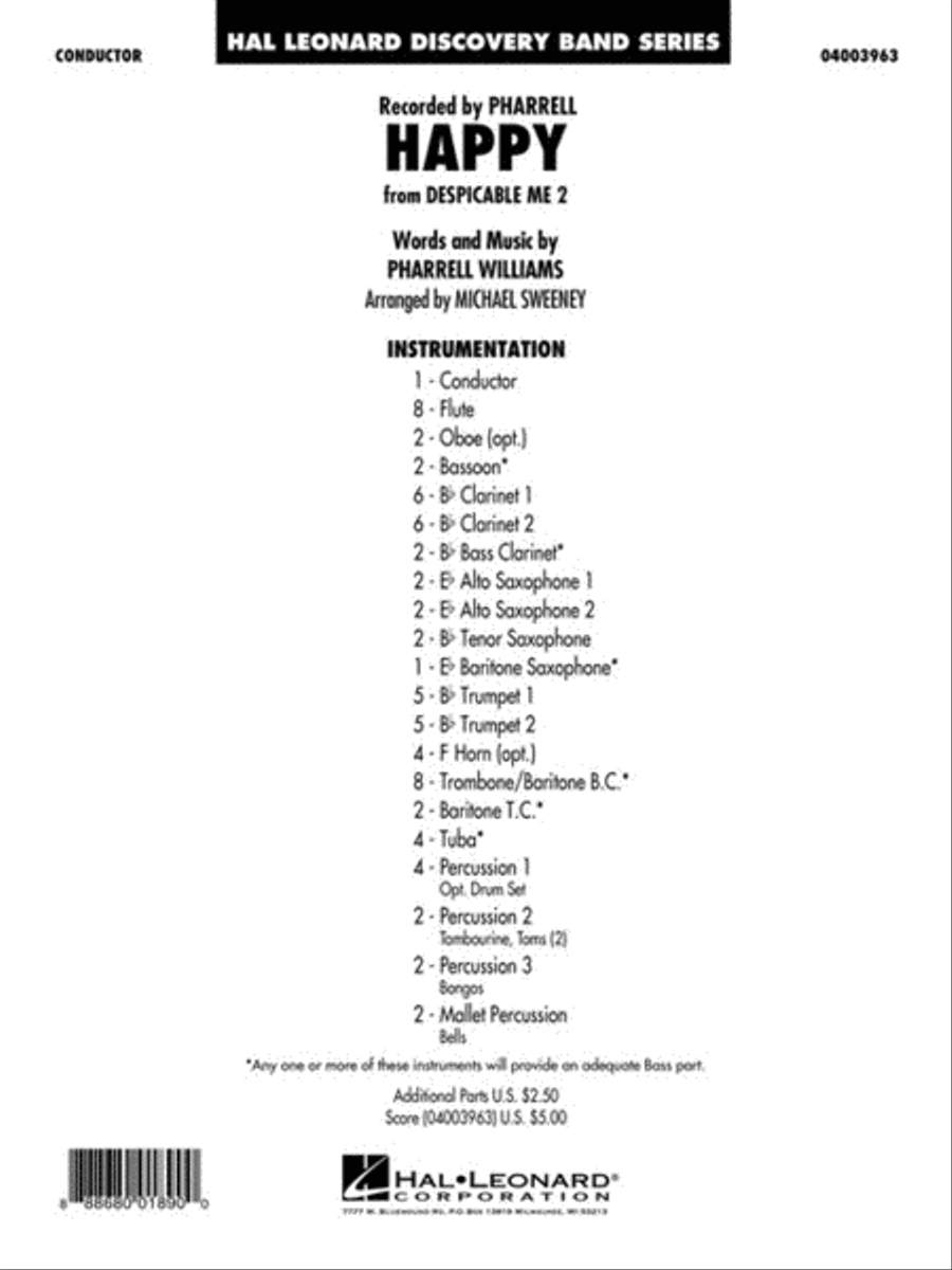Happy (from “Despicable Me 2”) Concert Band scores gallery preview page 2